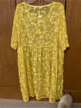 Yellow Embroidered Maxi Dress